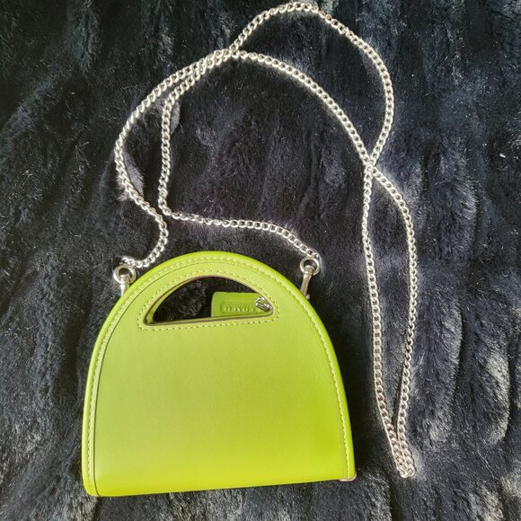 Coach Glovetanned Leather Top Handle Card Case Dark Lime - Picture 2 of 9